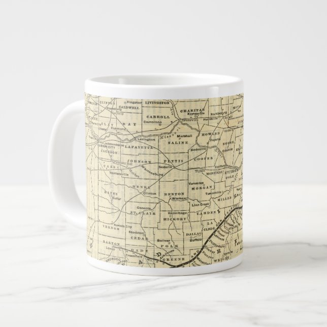 Taza De Café Grande Mapa de Missouri 2 (Izquierda)