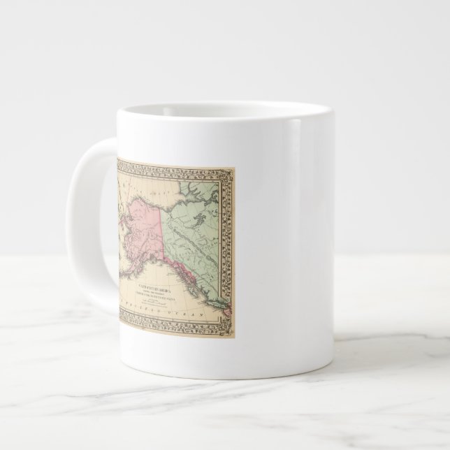 Taza De Café Grande Mapa de NW America de Mitchell (Izquierda)