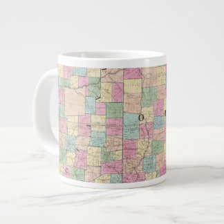 Taza De Café Grande Mapa de Ohio e Indiana