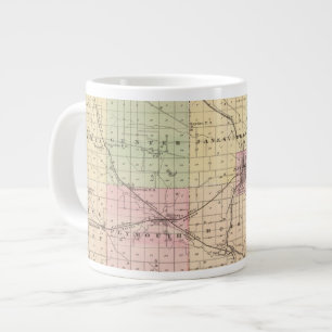 Taza De Café Grande Mapa del condado de Rock, estado de Wisconsin