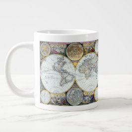 Taza De Café Grande Mapa del Mundo Antiguo, Atlas Maritimus de John Se