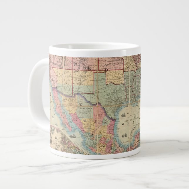 Taza De Café Grande Mapa ferroviario y militar de Colton (Izquierda)