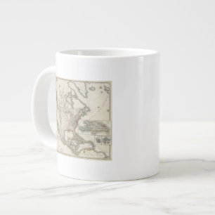 Taza De Café Grande Mapa grabado de Norteamérica