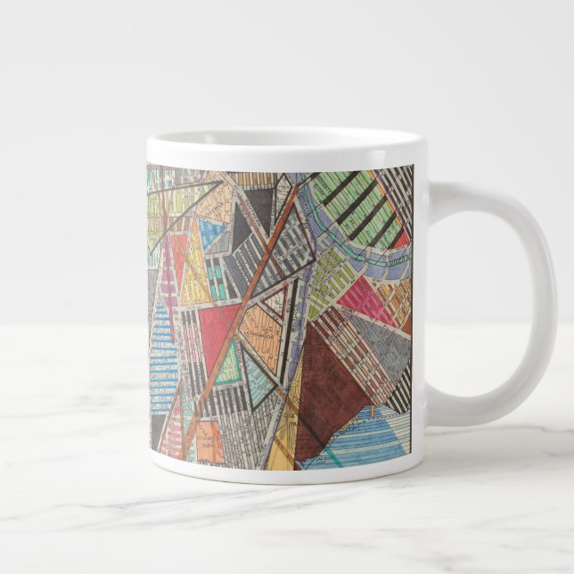 Taza De Café Grande Mapa moderno de Nueva York I (Derecha)