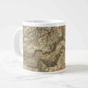Taza De Café Grande Mapa Topográfico del Valle Yosemite 2