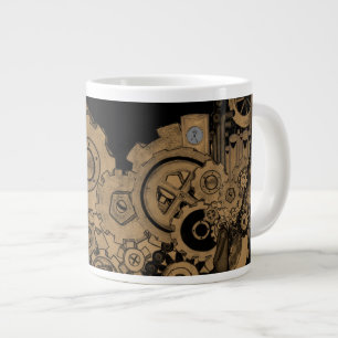 Taza De Café Grande Maquinaria de Steampunk (cobre)