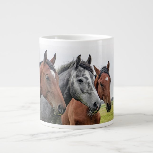 Taza De Café Grande Maravilloso Stallion de caballos (Frente)