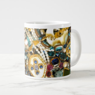 Taza De Café Grande Marfil de N del oro '