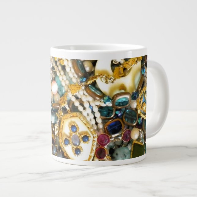 Taza De Café Grande Marfil de N del oro ' (Derecha)