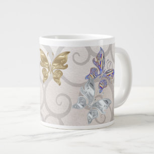 Taza De Café Grande Mariposas coloridas