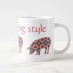 Taza De Café Grande Me voy al estilo de cerdo