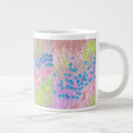 Taza De Café Grande Meadows rosados