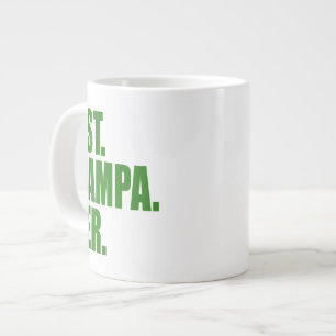 Taza De Café Grande Mejor. Grampa. Nunca.(verde)