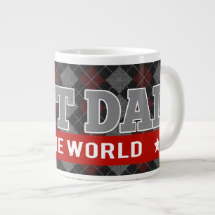 Taza De Café Grande Mejor Papá en el Mundo Argyle Patterned