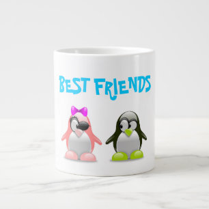 TAZA DE CAFÉ GRANDE "MEJORES AMIGOS" PENGUINS