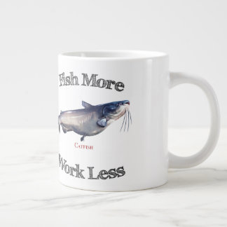 Taza De Café Grande Menos trabajo pesquero