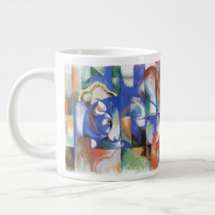 Taza De Café Grande Mentiroso toro de Franz Marc, arte de cubismo vint