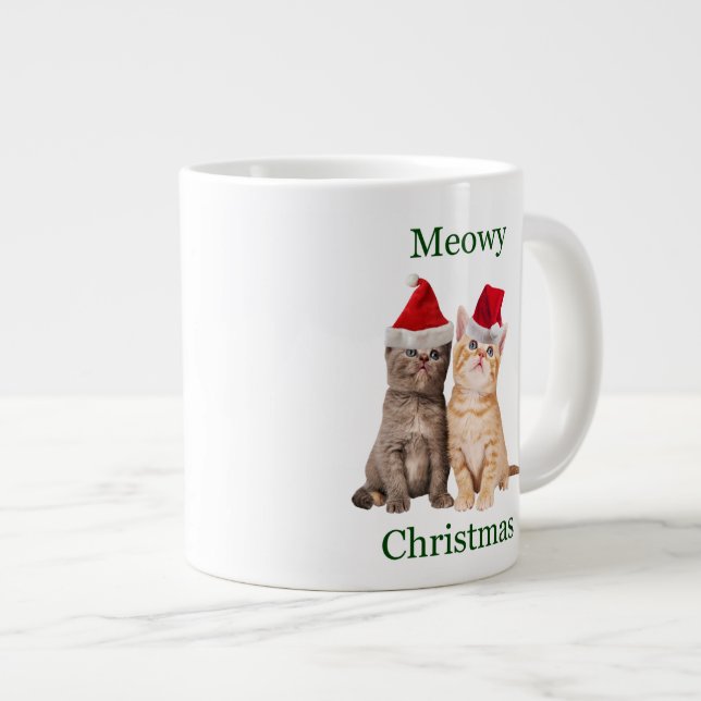 Taza De Café Grande Meowy Navidades Kitten Jumbo Mug (Derecha)