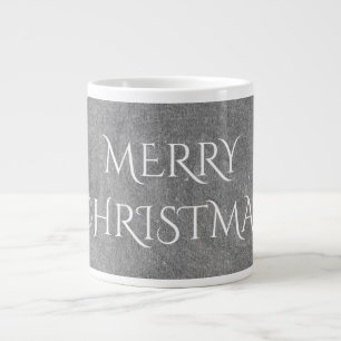Taza De Café Grande Merry Christmas Chalkboard Typography Black White