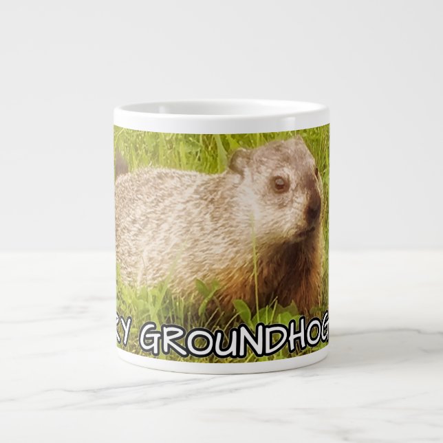 Taza De Café Grande Merry Groundhog Day mug (Frente)