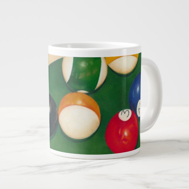 Taza De Café Grande Mesa de billar de por vida con bolas y chalecos (Derecha)