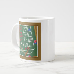 Taza De Café Grande Mesa de Craps de Casino con Chips y Dice