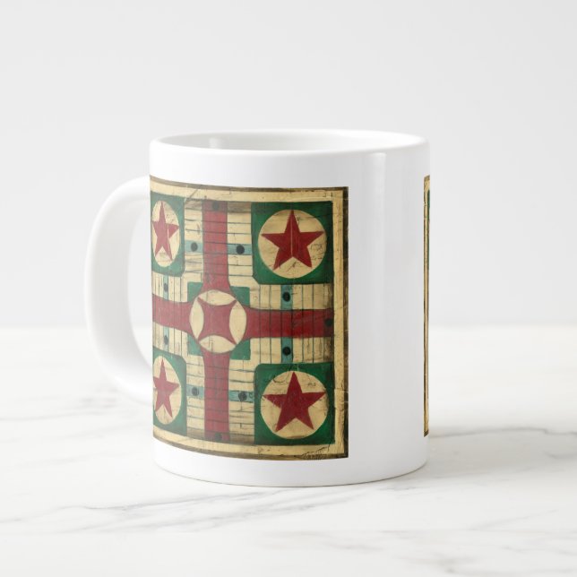 Taza De Café Grande Mesa de juego de Parcheesi antigua, por Ethan Harp (Izquierda)