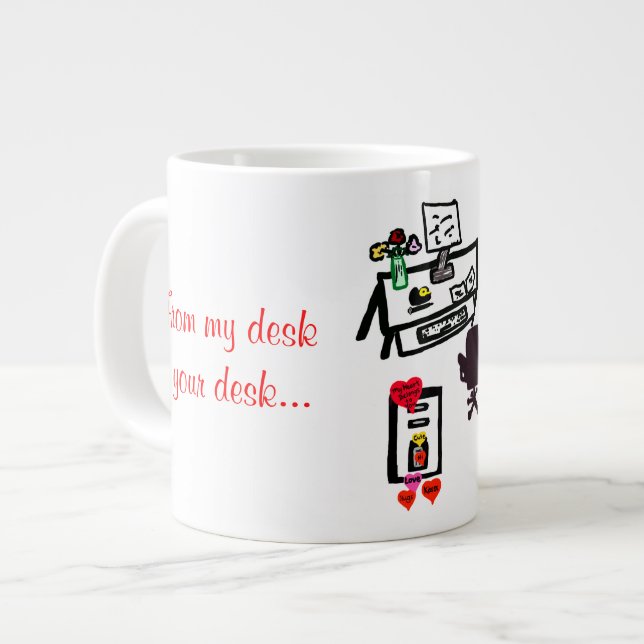 Taza De Café Grande Mi nombre personal de San Valentín (Izquierda)