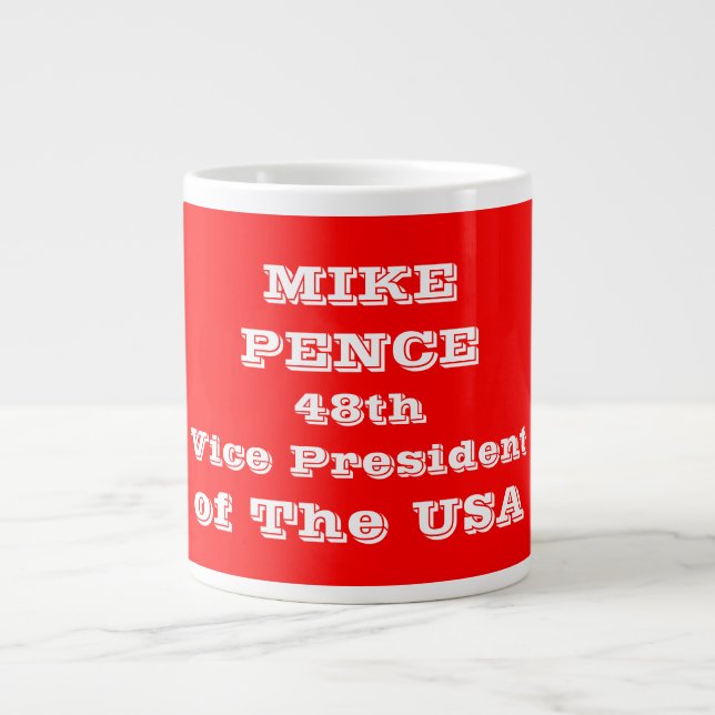 Taza De Café Grande Mike Pence 48º vicepresidente de Estados Unidos (Frente)