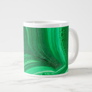 Taza De Café Grande Mineral de malaquita verde brillante