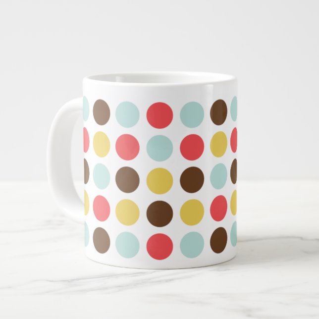 Taza De Café Grande Mod polka pega moderno personalizado (Izquierda)