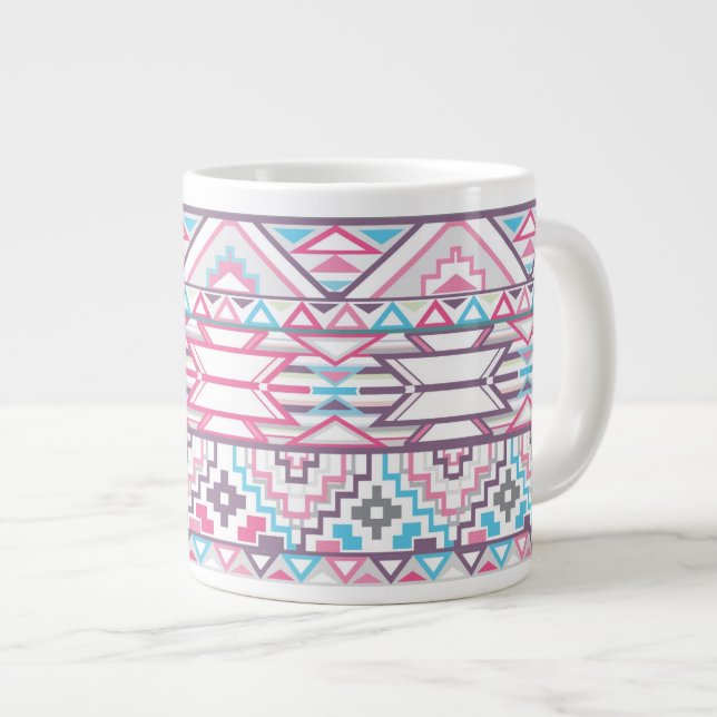 Taza De Café Grande Modelo azteca geométrico abstracto 3 (Derecha)