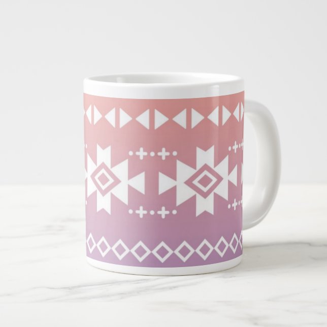 Taza De Café Grande Modelo azteca tribal del ombre (Derecha)