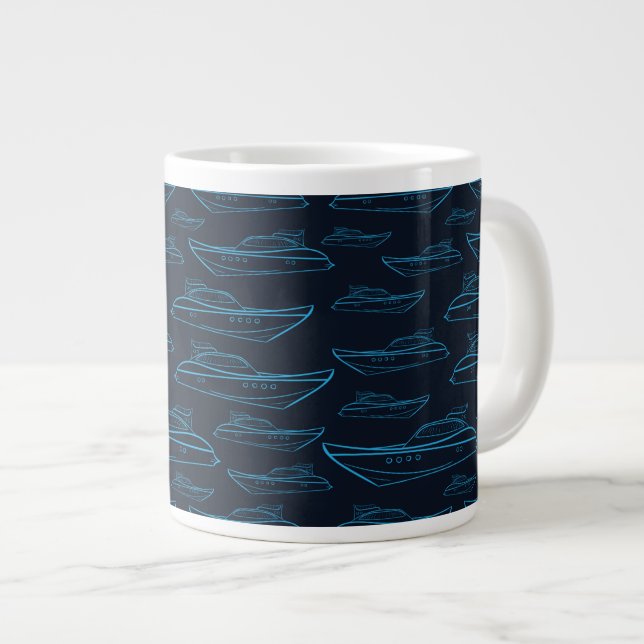 Taza De Café Grande Modelo azul del yate (Derecha)