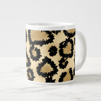 Taza De Café Grande Modelo, Brown y negro del estampado leopardo