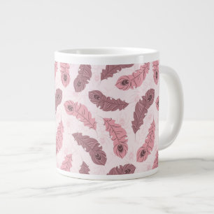 Taza De Café Grande modelo con las plumas del pavo real