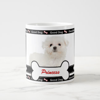 Taza De Café Grande Modelo de encargo de la pata y del hueso de la