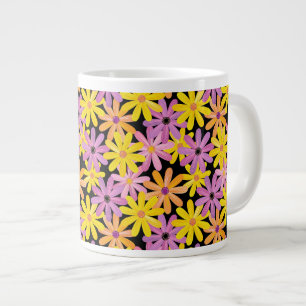 Taza De Café Grande Modelo de flores del Gerbera, fondo