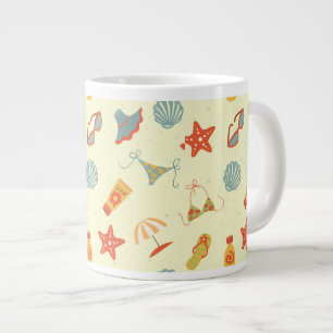 Taza De Café Grande Modelo de la playa del verano