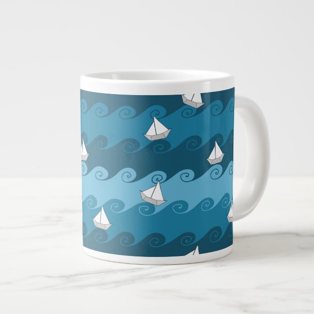 Taza De Café Grande Modelo de papel de los barcos (Derecha)