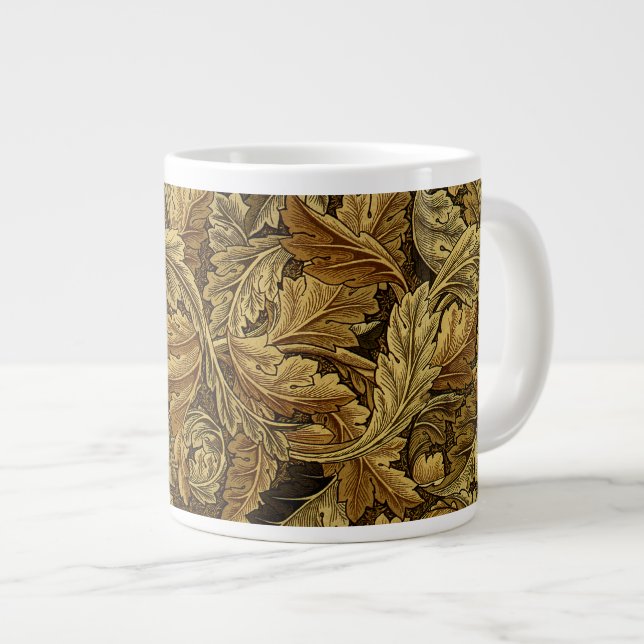 Taza De Café Grande Modelo de William Morris de las hojas de otoño (Derecha)