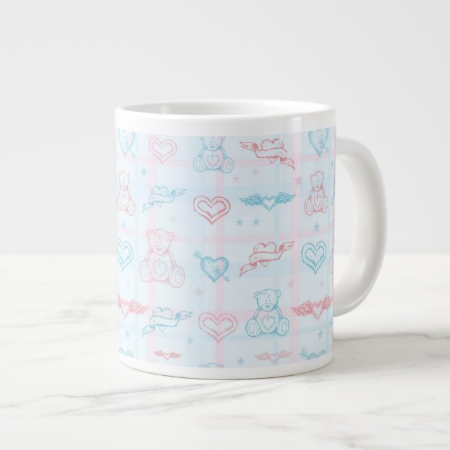 Taza De Café Grande modelo del bebé con el oso de peluche (Derecha)