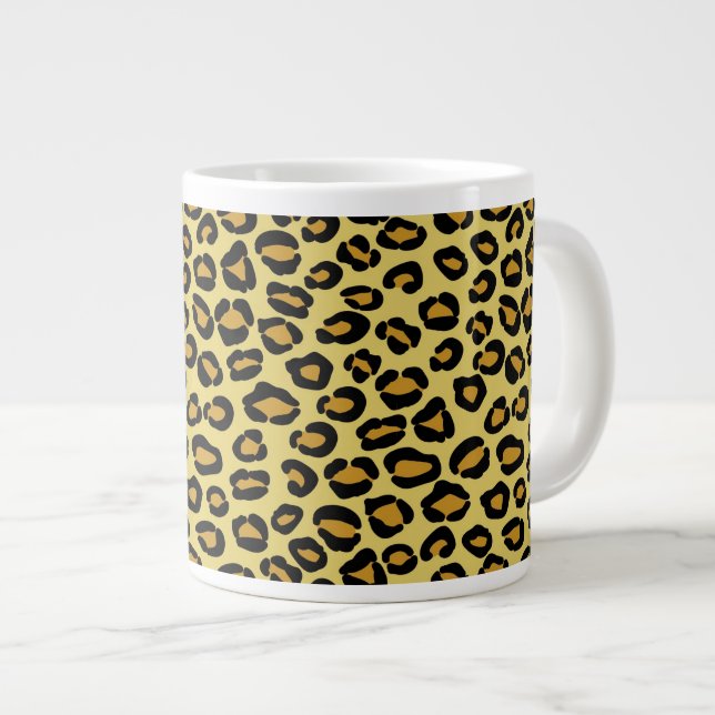 Taza De Café Grande Modelo del leopardo (Derecha)