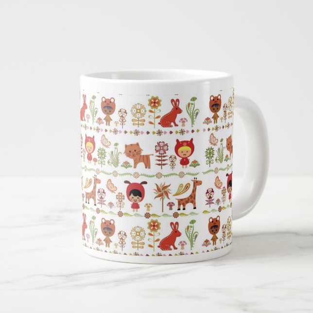 Taza De Café Grande Modelo del niño y de los animales (Derecha)