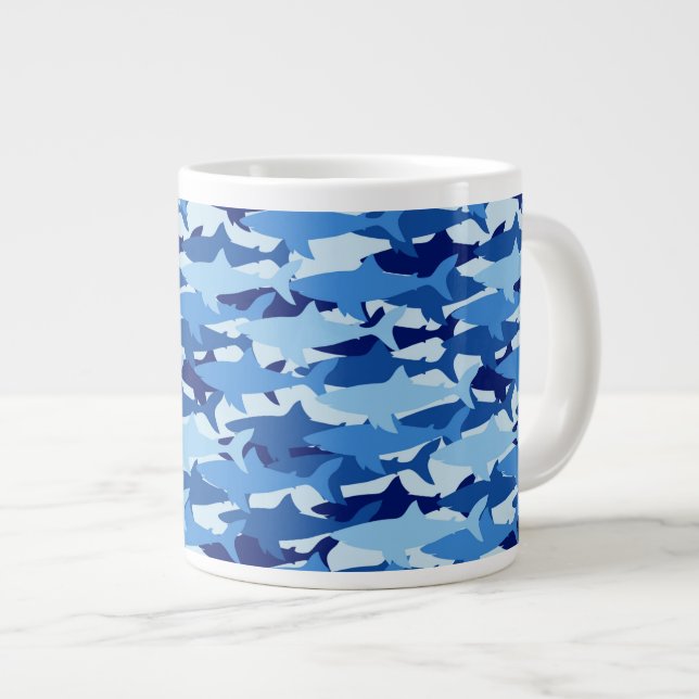 Taza De Café Grande Modelo del tiburón azul (Derecha)