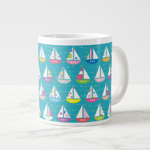 Taza De Café Grande Modelo en colores pastel del velero