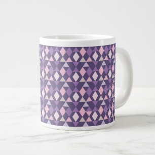 Taza De Café Grande Modelo geométrico árabe púrpura