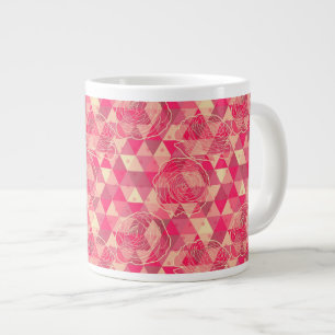 Taza De Café Grande Modelo geométrico de la flor