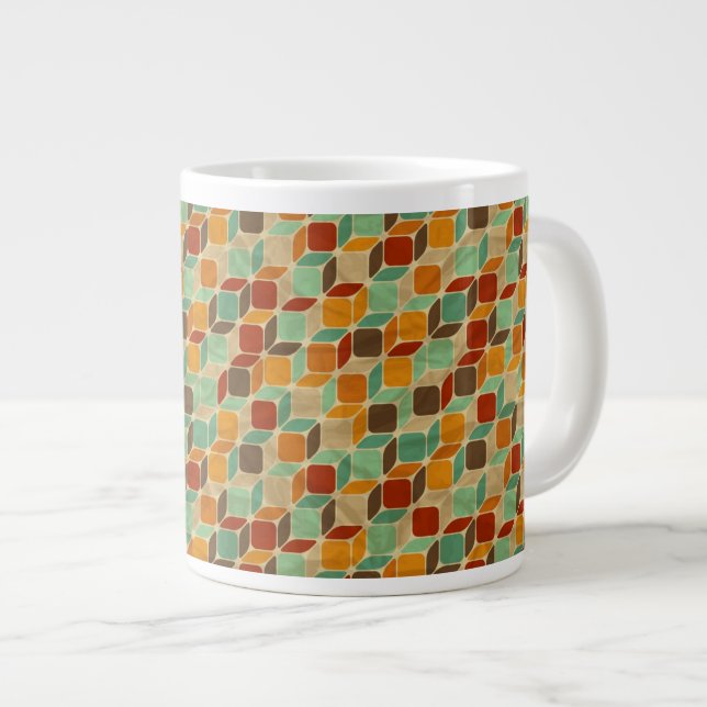 Taza De Café Grande Modelo geométrico retro 4 (Derecha)