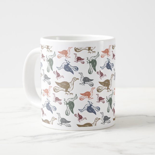 Taza De Café Grande Modelo loco lindo del pájaro - vigilante de pájaro (Izquierda)